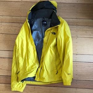 North face yellow rain jacket
